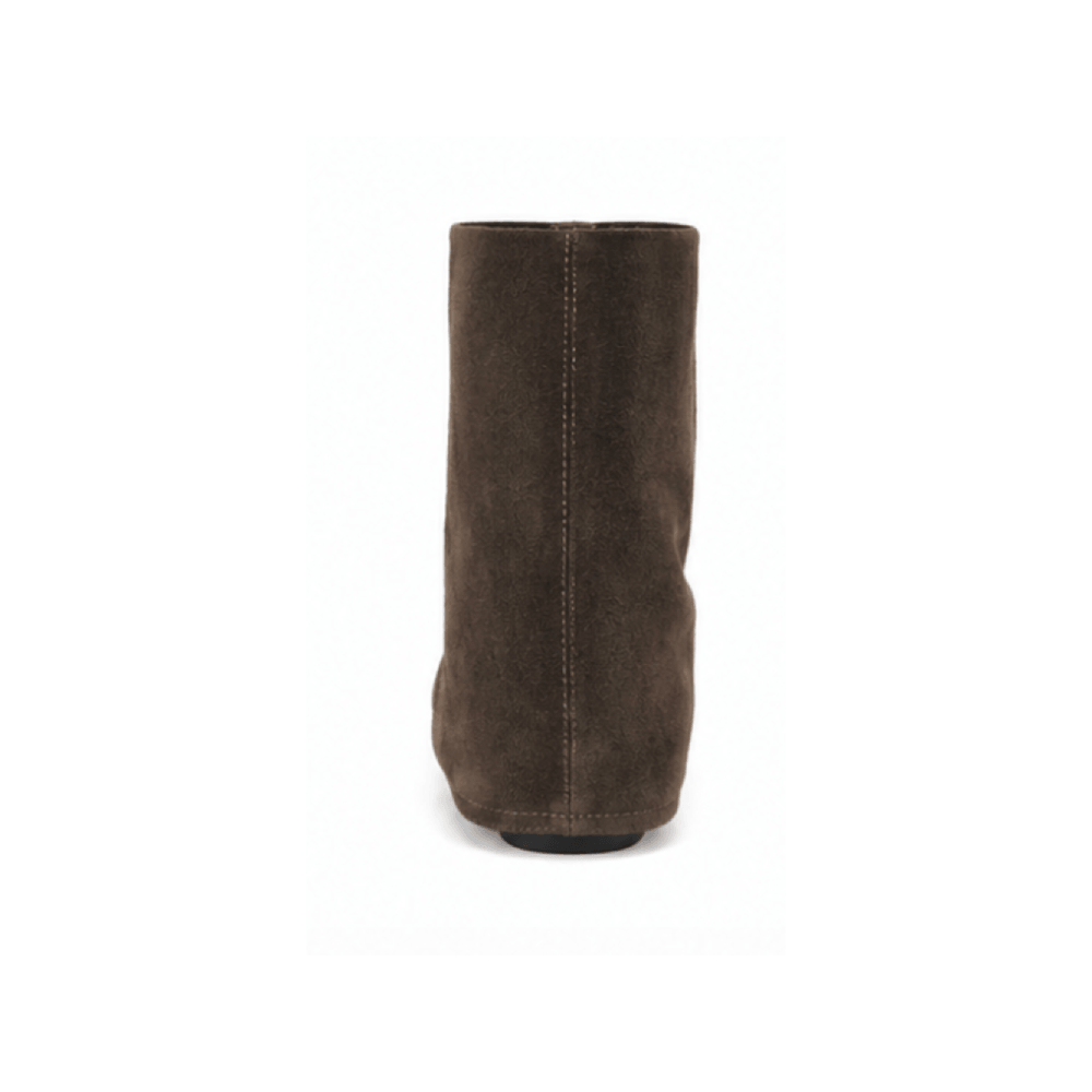 Custom Women's Slouch Suede Ankle Boots - Heel View