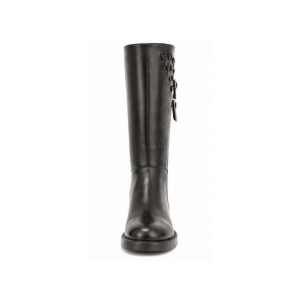 Bespoke Genuine Leather Knee High Riding Boots - Front Toe View
