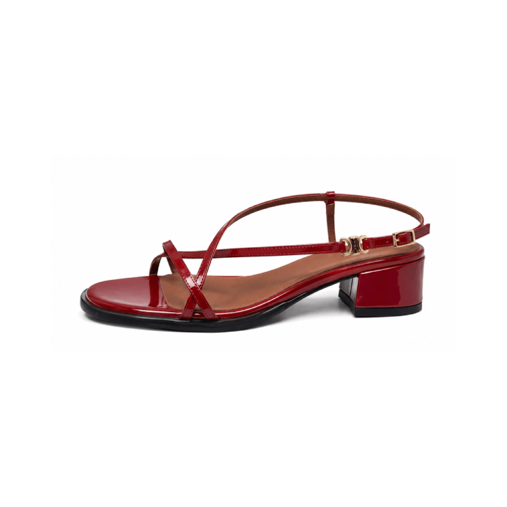Custom Women’s Leather Slingback Sandals - Lateral Side View