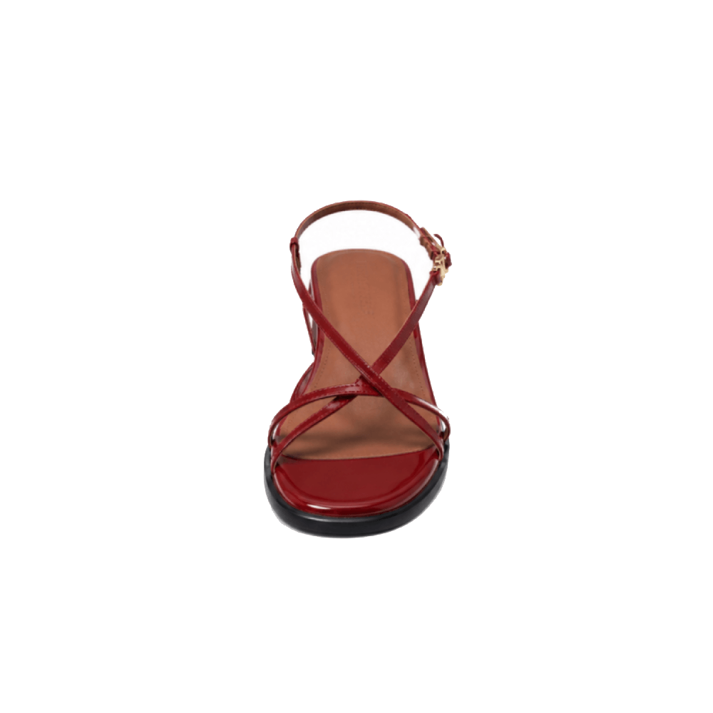 Custom Women’s Leather Slingback Sandals - Front Toe View