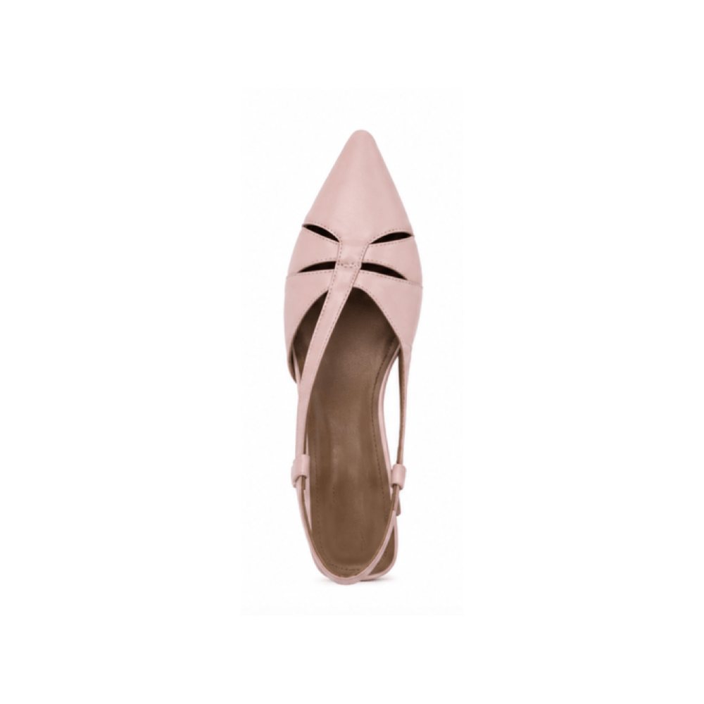Luxury Pointed Toe Slingback Kitten Heel Pumps - Top View