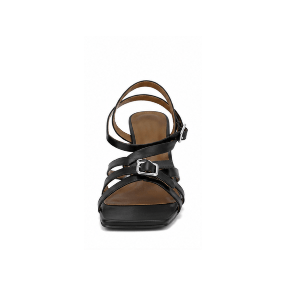 Luxury Strappy Mid Heel Sandals Manufacturer - Front Toe View