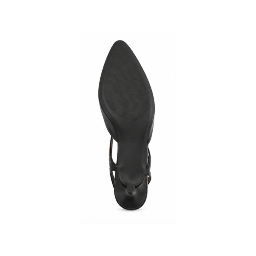 Custom Genuine Leather Pointed Toe Strappy Kitten Heels - Outsole View