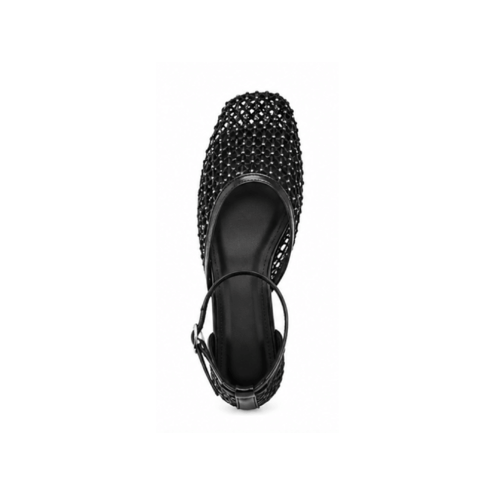 Casual Mesh Square Toe Slingback Flats - Top View