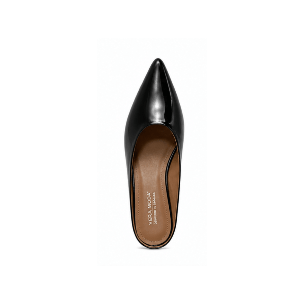 Bespoke Patent Leather Pointed Toe Mule Flats - Top View