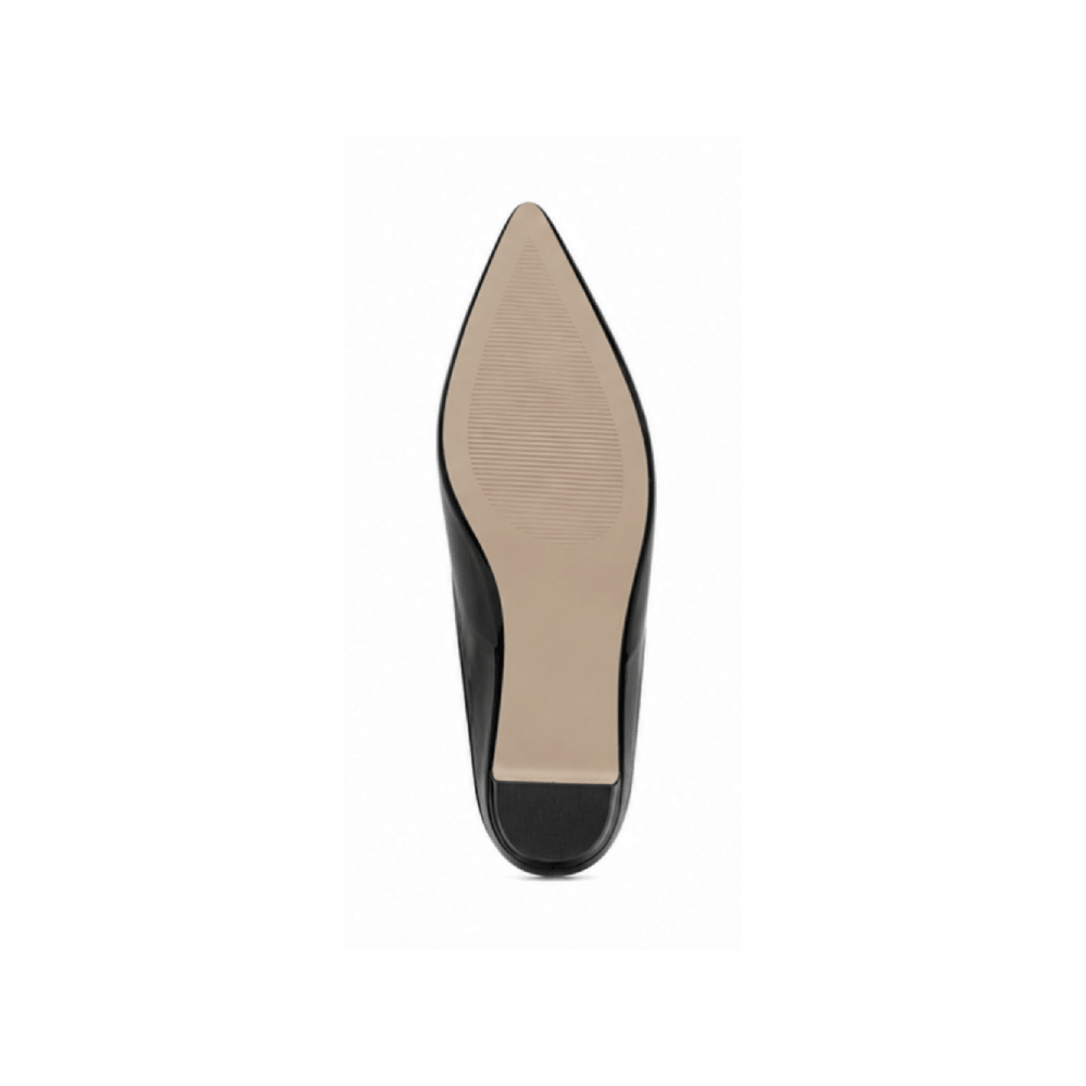 Bespoke Patent Leather Pointed Toe Mule Flats - Outsole View