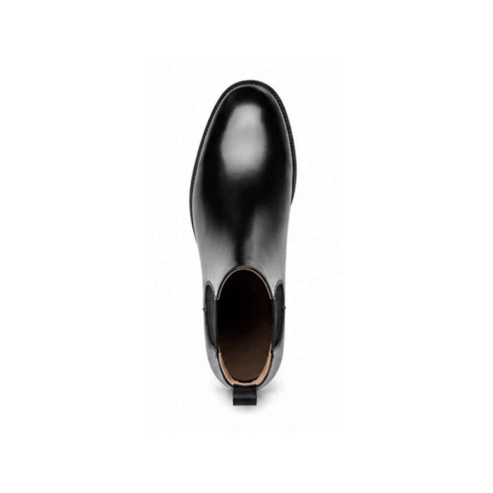 Black Full Leather Chelsea Dress Boots - Top View