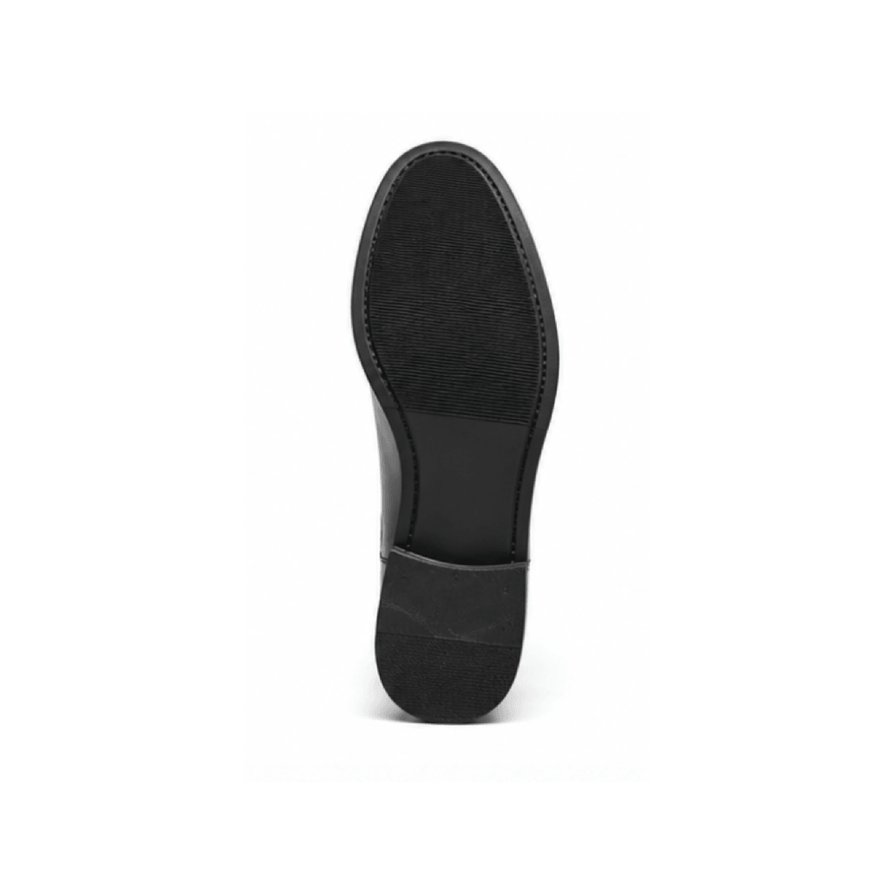 Black Full Leather Chelsea Dress Boots - Outsole View