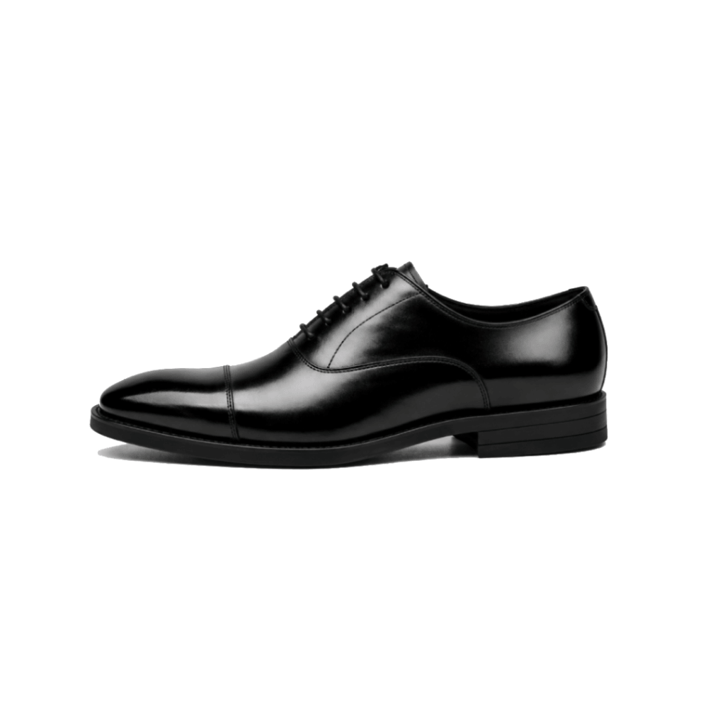 Custom Men’s Leather Cap-Toe Oxford Dress Shoes - Lateral Side View