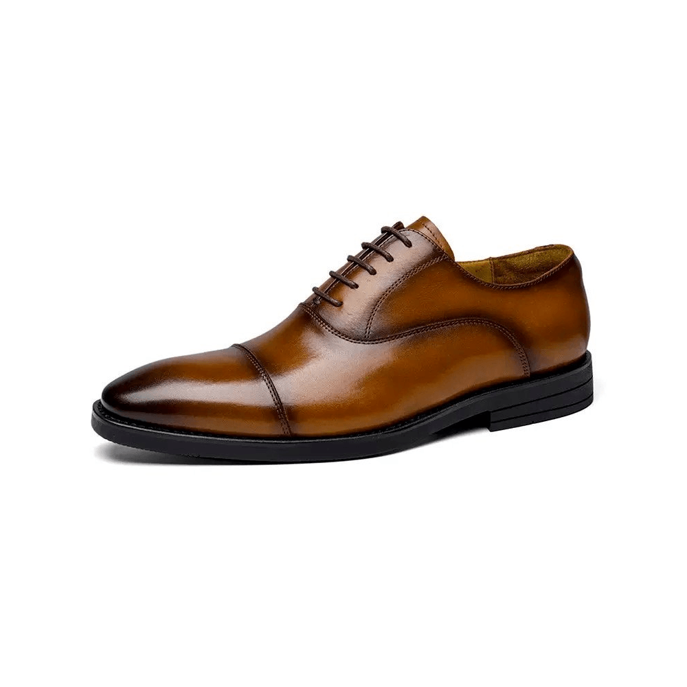 Custom Men’s Leather Cap-Toe Oxford Dress Shoes Private Label