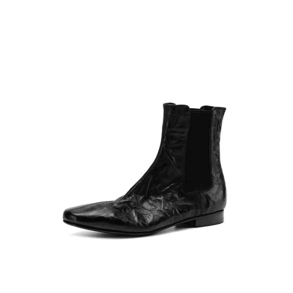 Black Luxury Women’s Soft Lambskin Chelsea Boots - Lateral Side View