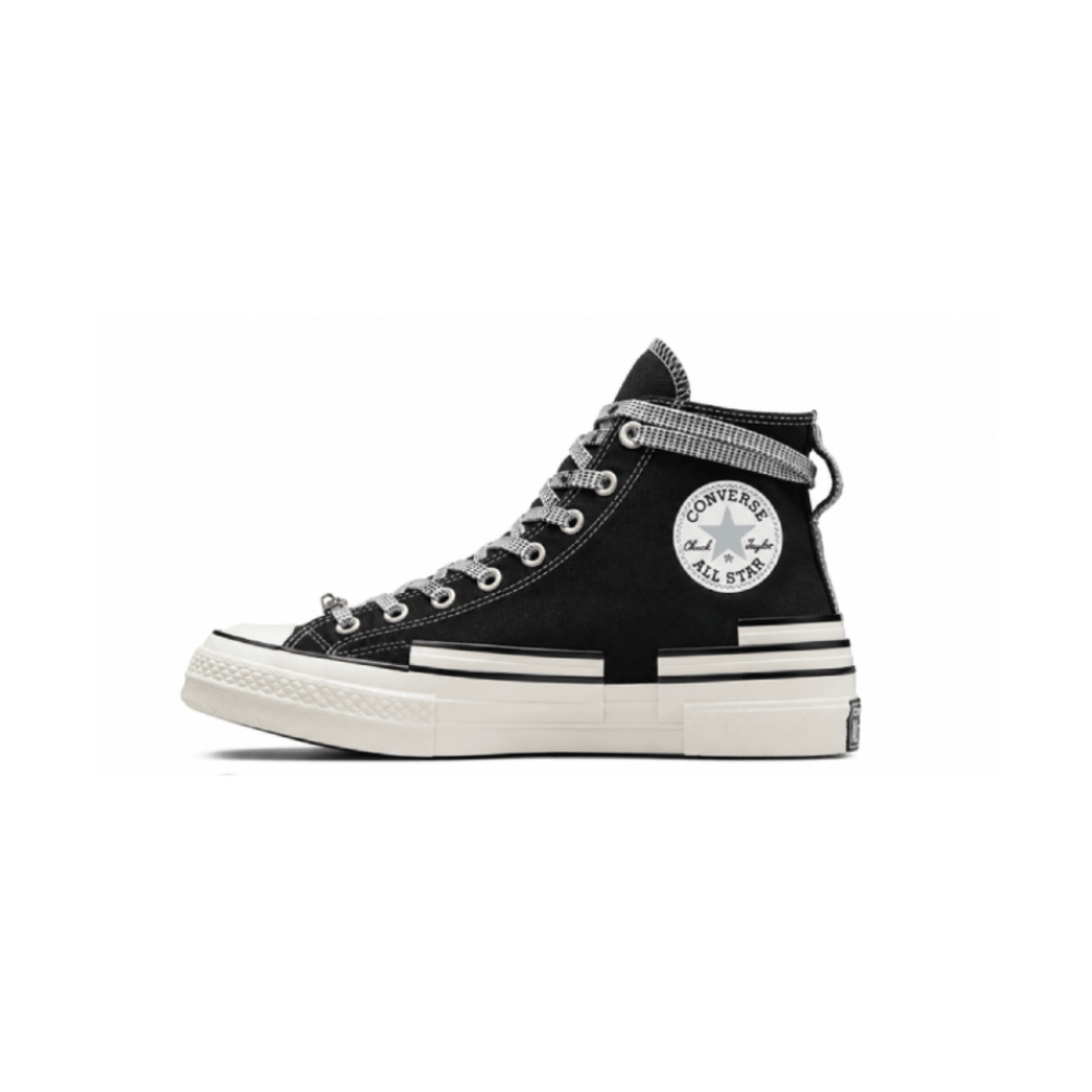 High Top Canvas Sneakers -Lateral Side View