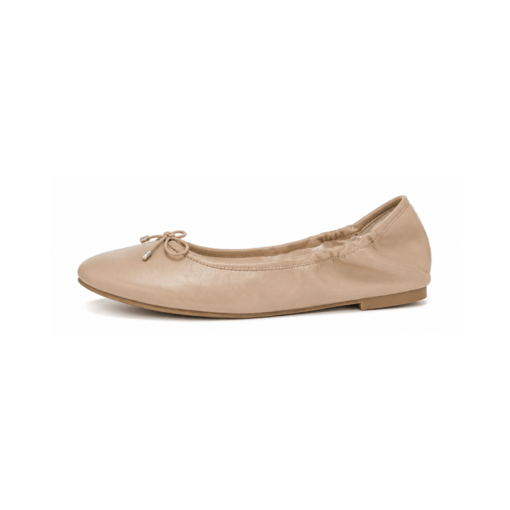 Custom Genuine Leather Ballet Flats for Women - Lateral Side View