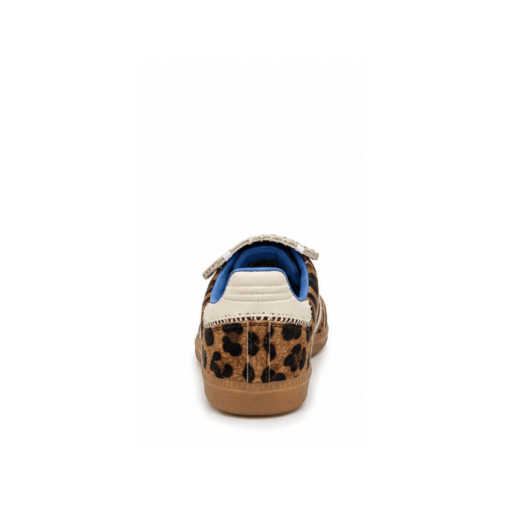 Premium Leopard Print Low-Top Casual Sneakers - Heel View