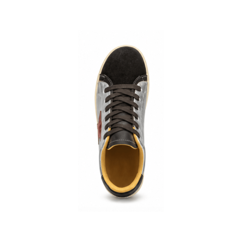Custom Retro Metallic Leather Sneakers - Top View