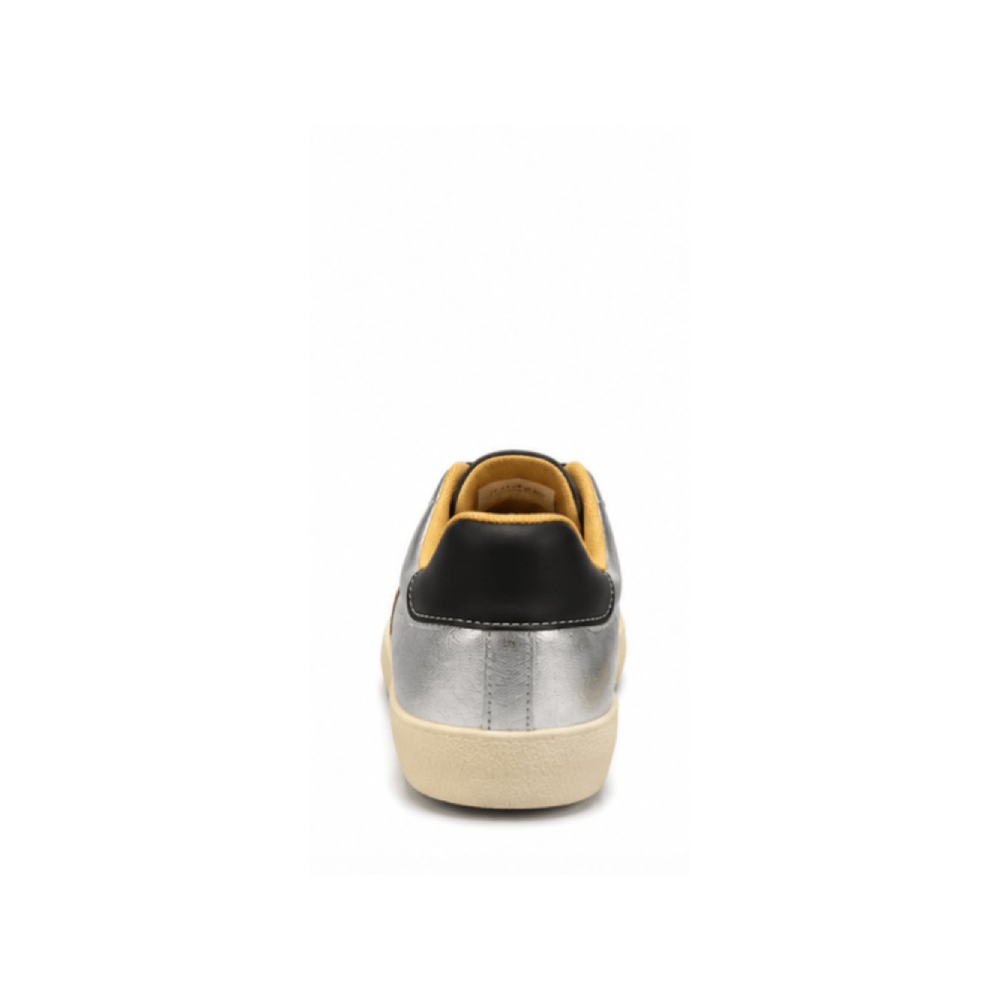 Custom Retro Metallic Leather Sneakers - Heel View
