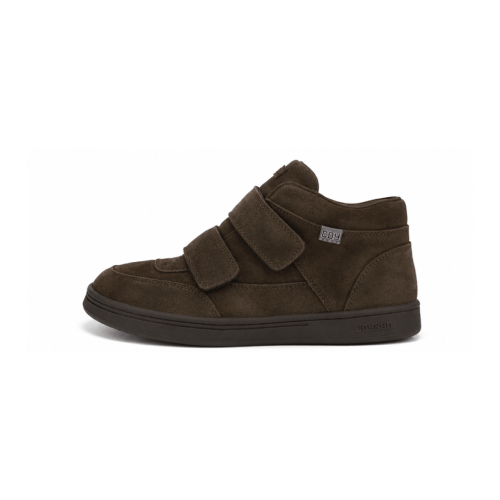 Retro Suede Platform Sneakers with Velcro Straps - Lateral Side View