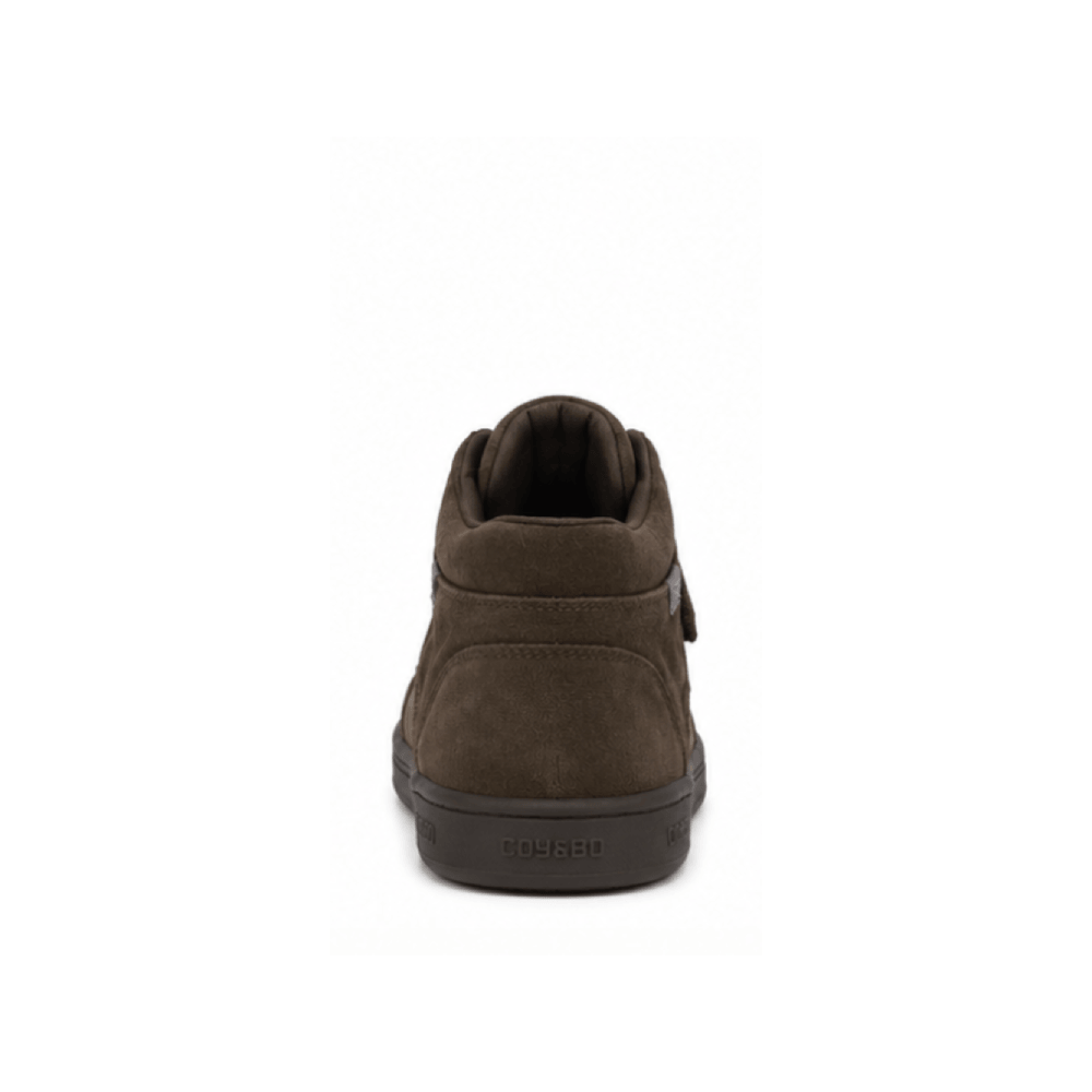 Retro Suede Platform Sneakers with Velcro Straps - Heel View