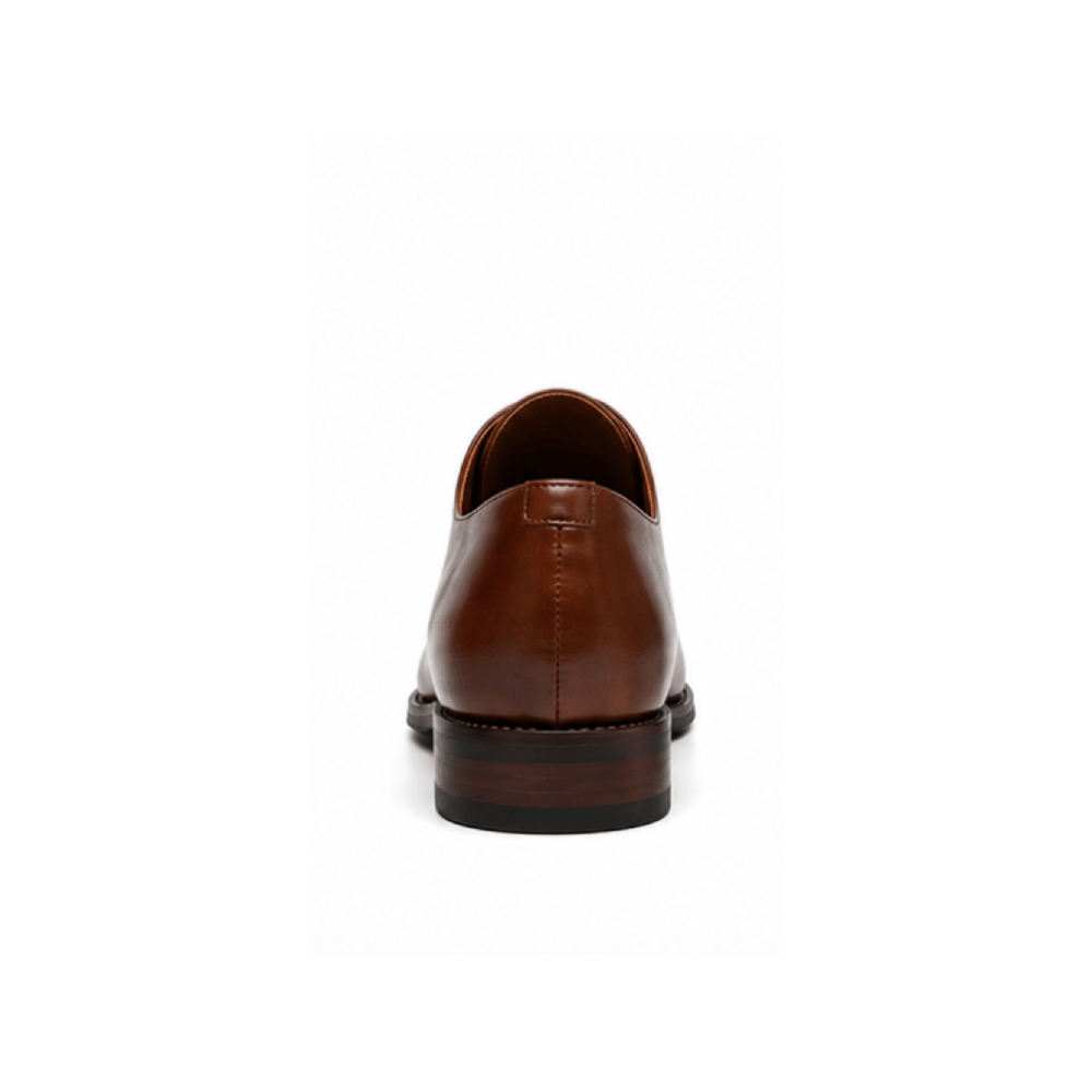 Classic Men's Brown Oxford Dress Shoes - Heel View