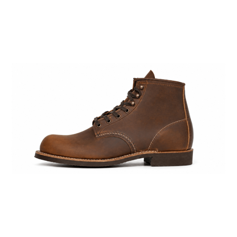 Men's Crazy Horse Leather Heritage Work Boots - Lateral Side View