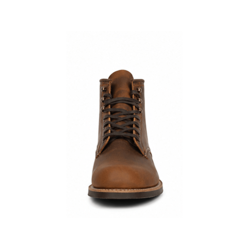 Men's Crazy Horse Leather Heritage Work Boots - Front Toe View