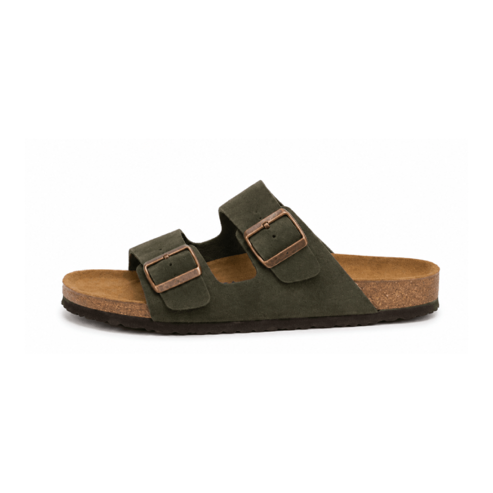 Custom Leather Cork Footbed Clogs - Lateral Side View