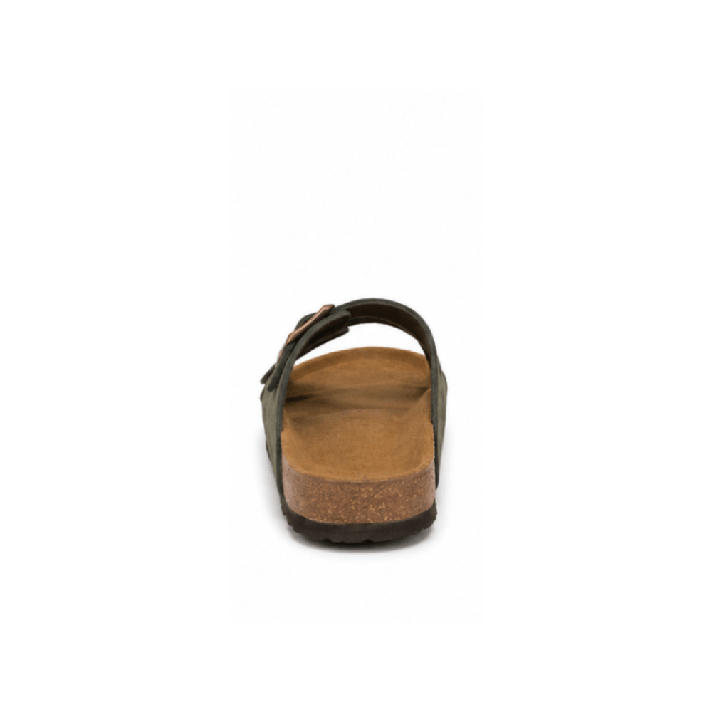 Custom Leather Cork Footbed Clogs - Heel View