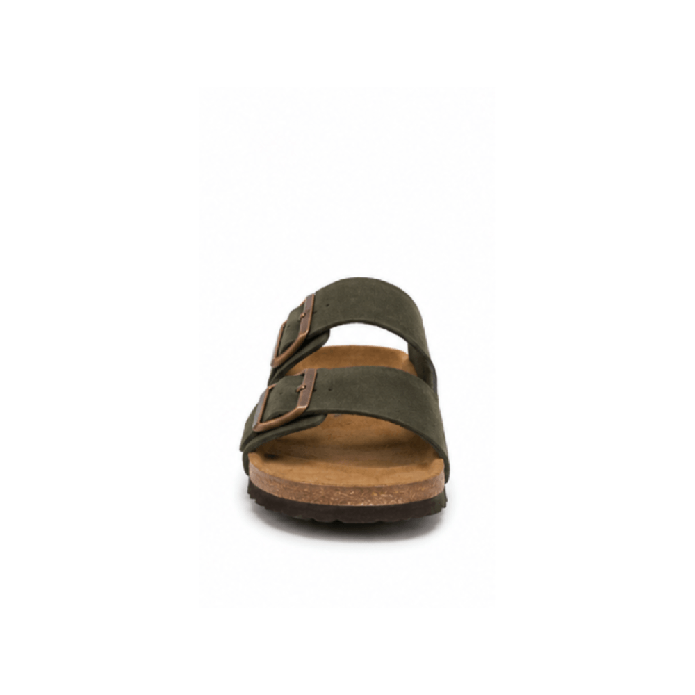 Custom Leather Cork Footbed Clogs - Front Toe View
